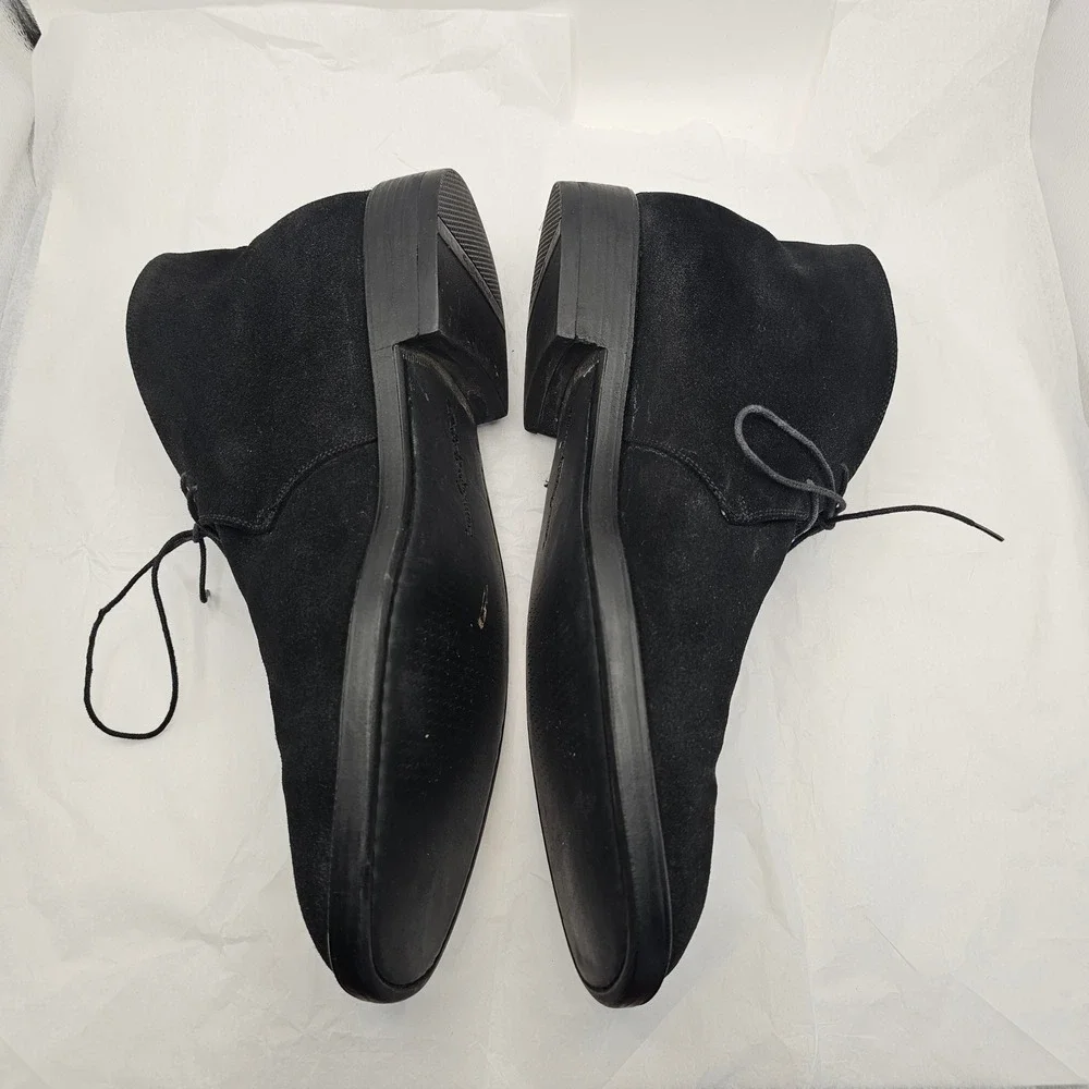 Salvatore Ferragamo Suede Chukka Boots 12 2E Black Lace Up  display picture 3